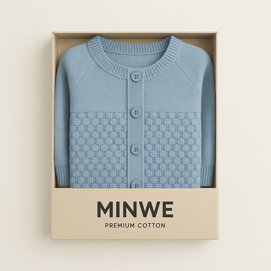 Kids’  Honeycomb Knit Cardigan – Soft Cotton | MOQ 200 | Customizable | 1–14 Years
