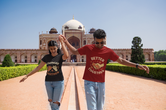 Couples 180 GSM Matching T-Shirts – Premium Cotton | Stronger & Better Together